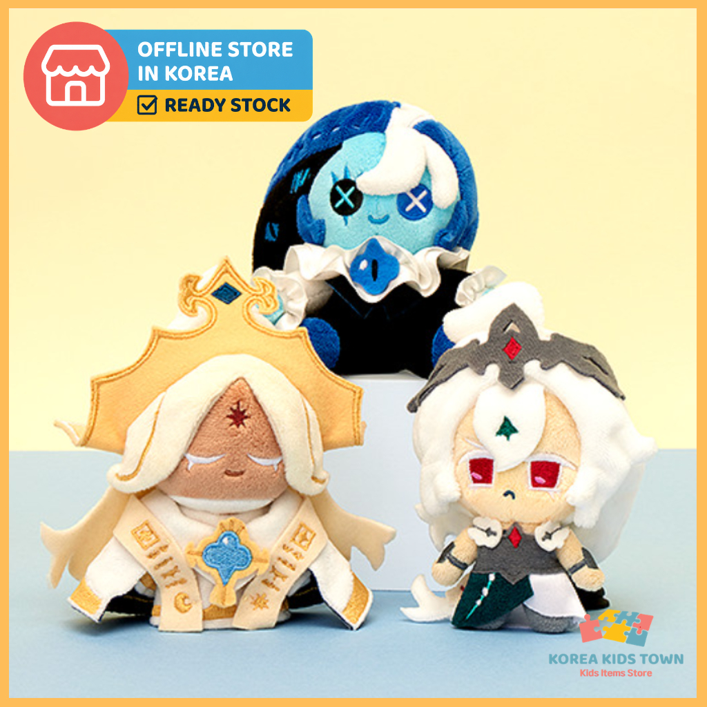 อย่างเป็นทางการ Cookie Run Kingdom Mini Plush Keyring เกาหลี (นมเงา, วานิลลาบริสุทธิ์, White Lily)