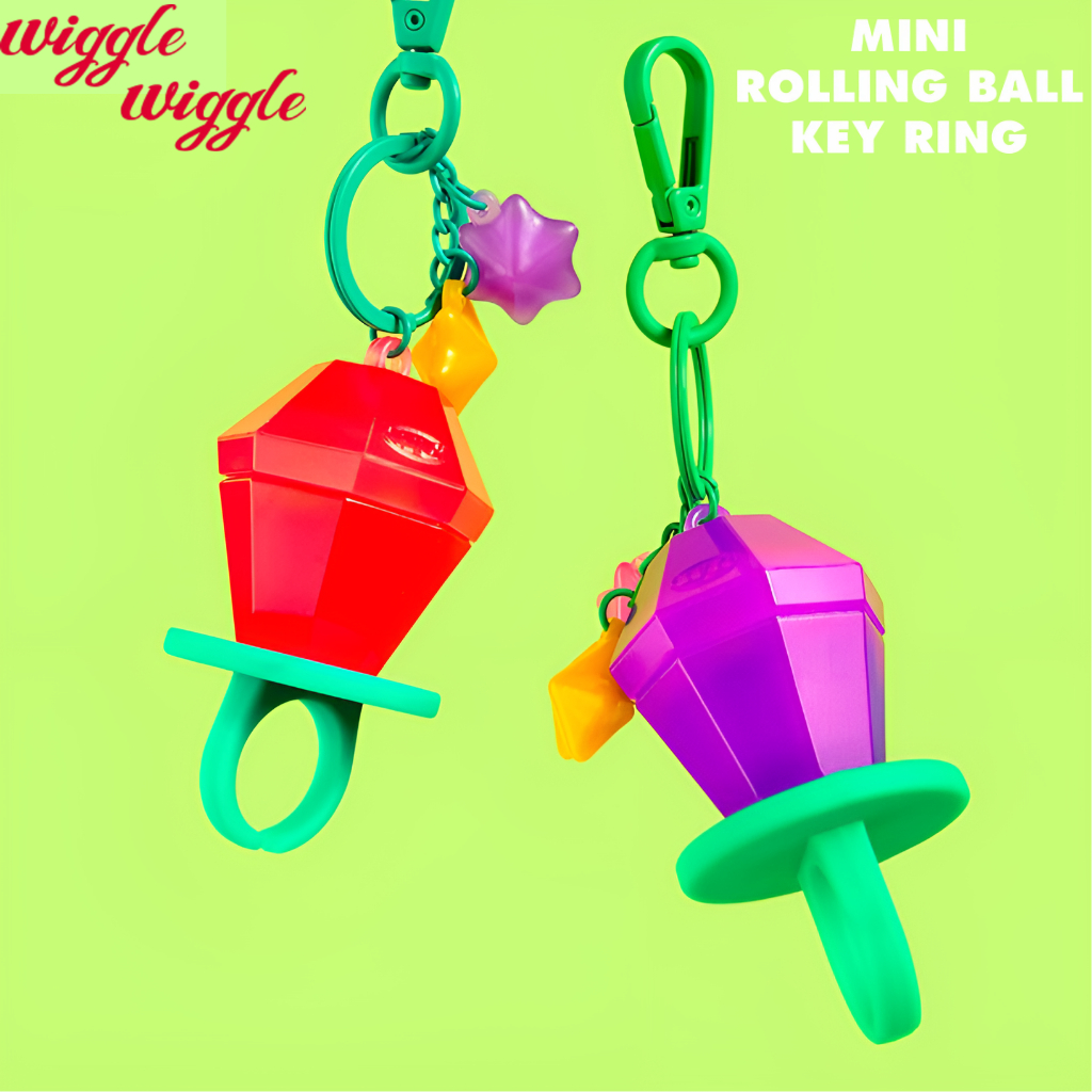[Wiggle Wiggle] Mini Rolling Ball Keyring พวงกุญแจลูกบอลกลิ้งขนาดเล็ก | เครื่องนวดแหวนนิ้วแบบพกพาพร้อมคาราบิเนอร์