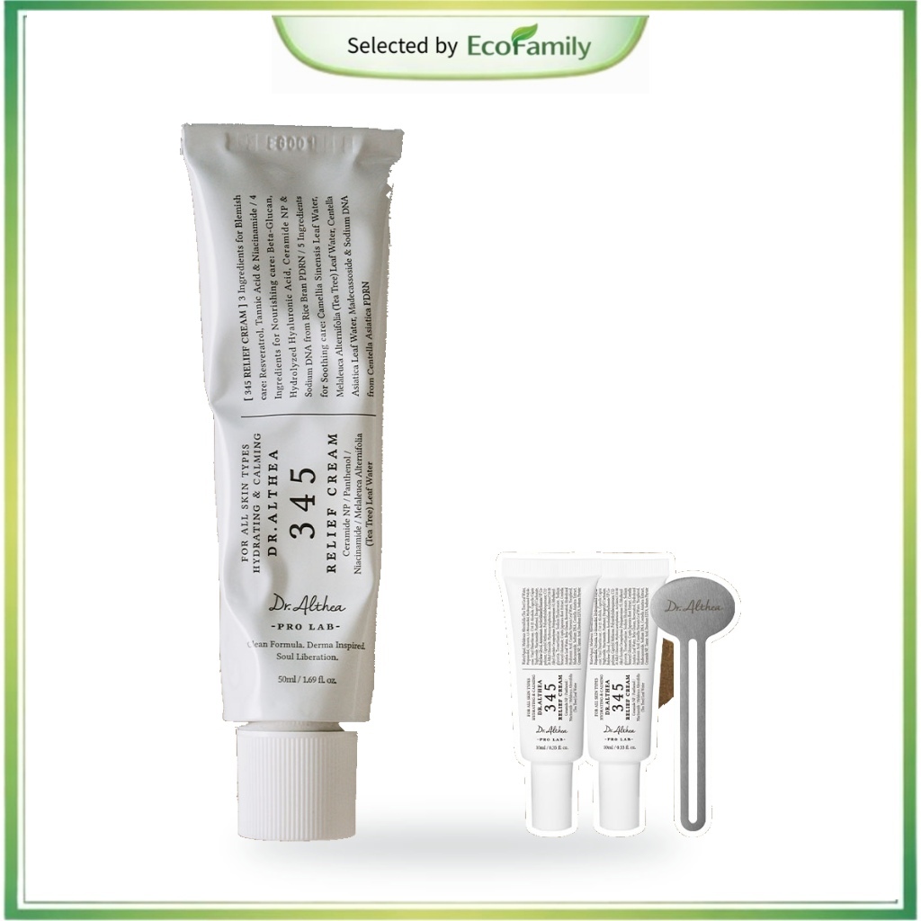 [Dr.Althea] 345 Relief Cream 50ml + 10ml x2 + Applicator | Hydrating Calming Moisturizer สําหรับทุกส