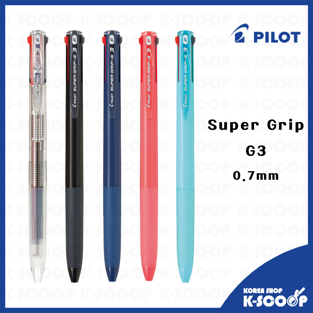 ปากกาลูกลื่น Pilot Super Grip G3 3in1 0.7 มม. - ปากกามัลติฟังก์ชั่นพร้อมกริปลายตารางที่พัฒนาเป็นพิเศษ