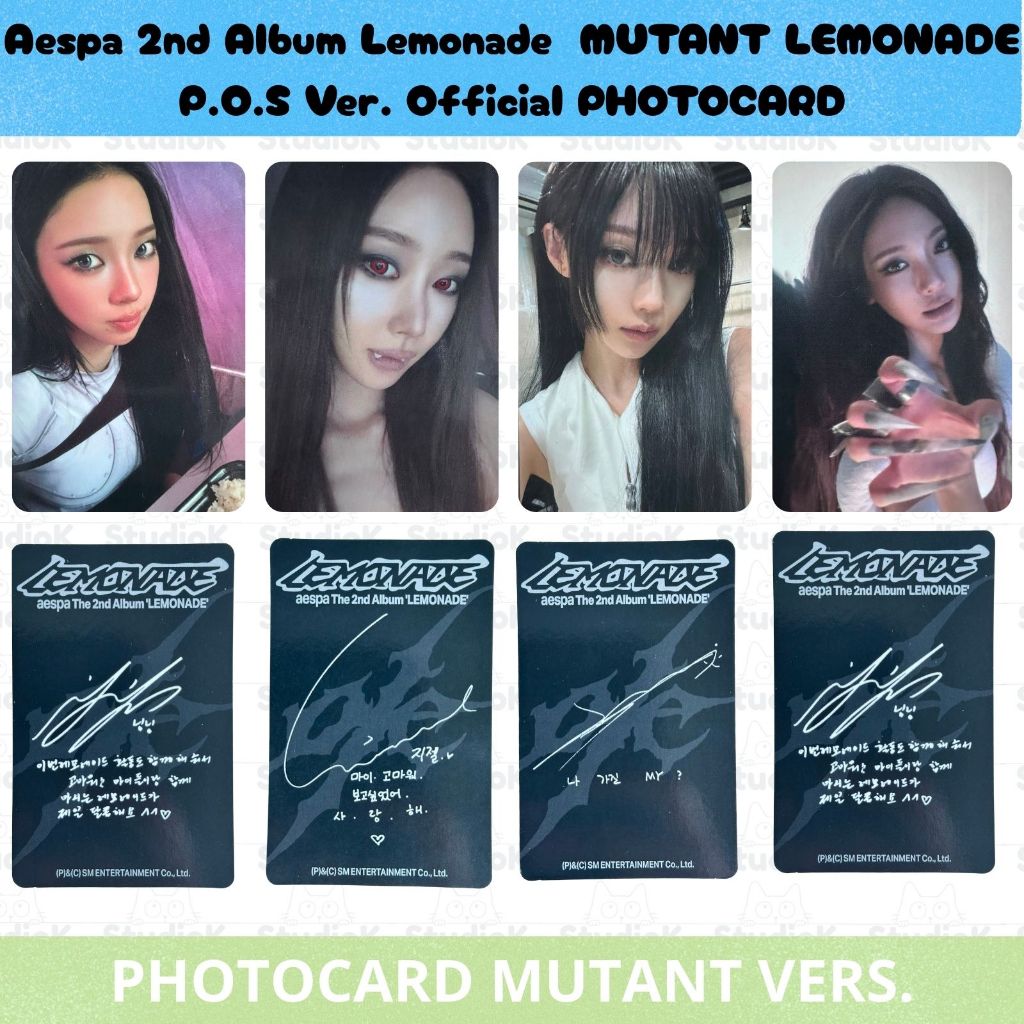 Aespa 2nd Album Lemonade MUTANT LEMONADE POS Ver. การ์ดรูปถ่ายอย่างเป็นทางการ