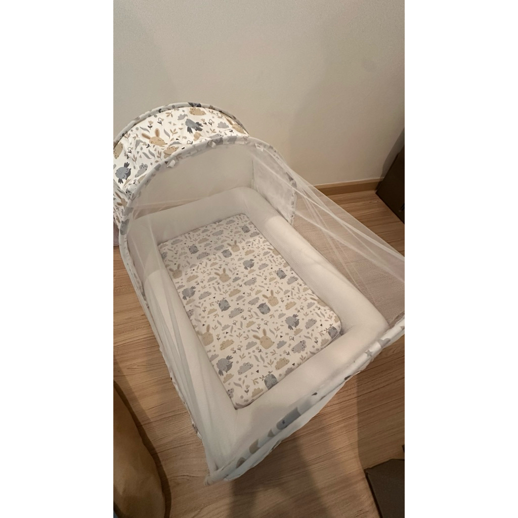 Idawin Nest Mattress ที่นอนรังนกที่นอนเด็กพร้อมมุ้ง  เบาะนอนเด็ก ผ้าออร์แกนิค ขนาด 60x90 cm.