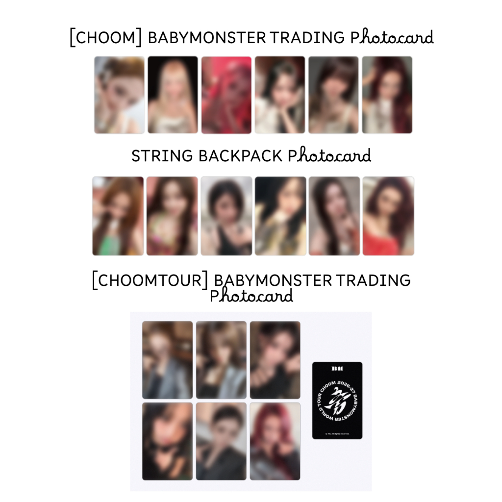 [MERCH] BABYMONSTER CHOOM MD / CHOOM TOUR Photocard