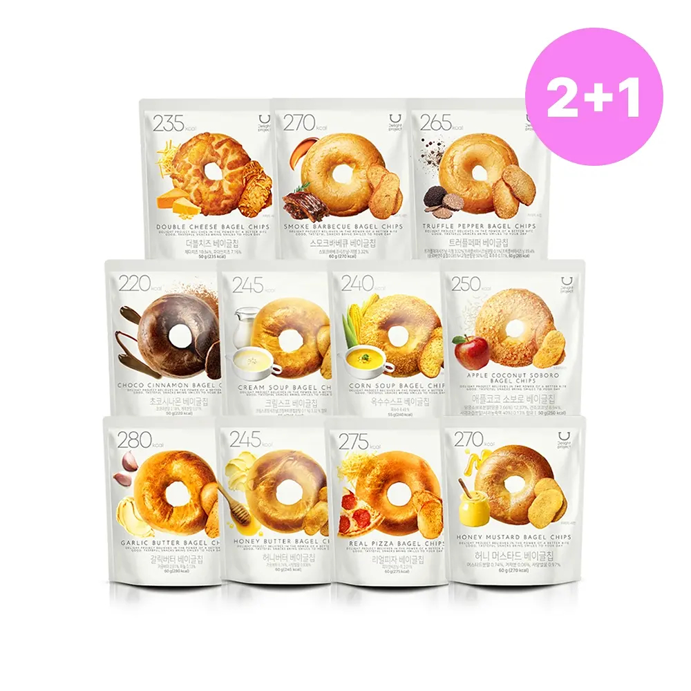 [โครงการดี] Bagel Chips 60g / 11 รสชาติ / ของว่างกรอบเกาหลี