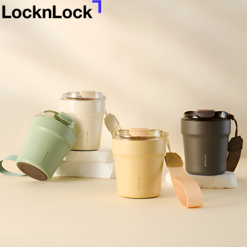 [LocknLock ]Metro Cafe Mini Ceramic Tumbler 240ml | ถ้วยกาแฟสําหรับเดินทางสแตนเลสป้องกันการรั่วพร้อม