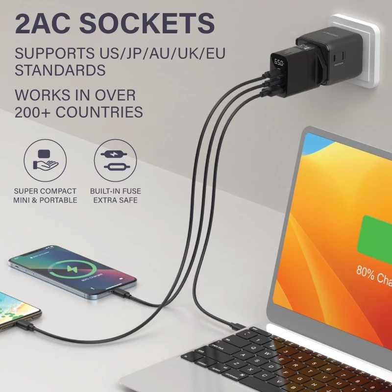 Gadget Mix Diginut TR-12 Mini UniversalTravel Adapter สีดํา thumbnail 6