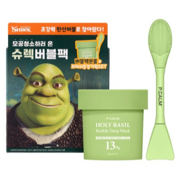 P.CALM Holy Basil Shrek Bubble Makeup-Boosting Mask Brush Special Set ชุด 2 ชิ้น 1 แพ็ค