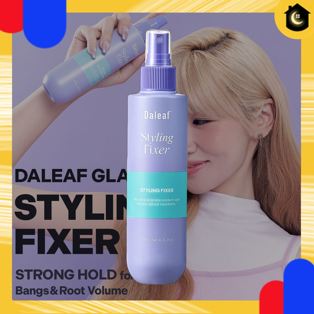 DALEAF Glam Style Hair Fixer Spray 200ml / Strong Hold Volume Control Setting Mist