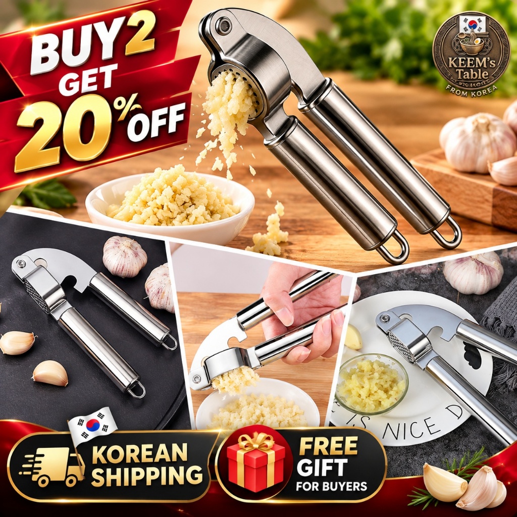[คลังสินค้าพร้อม] Oshare สแตนเลสสตีลกระเทียมกด Crusher Mincer Easy-Clean เครื่องมือห้องครัว Kdmira K