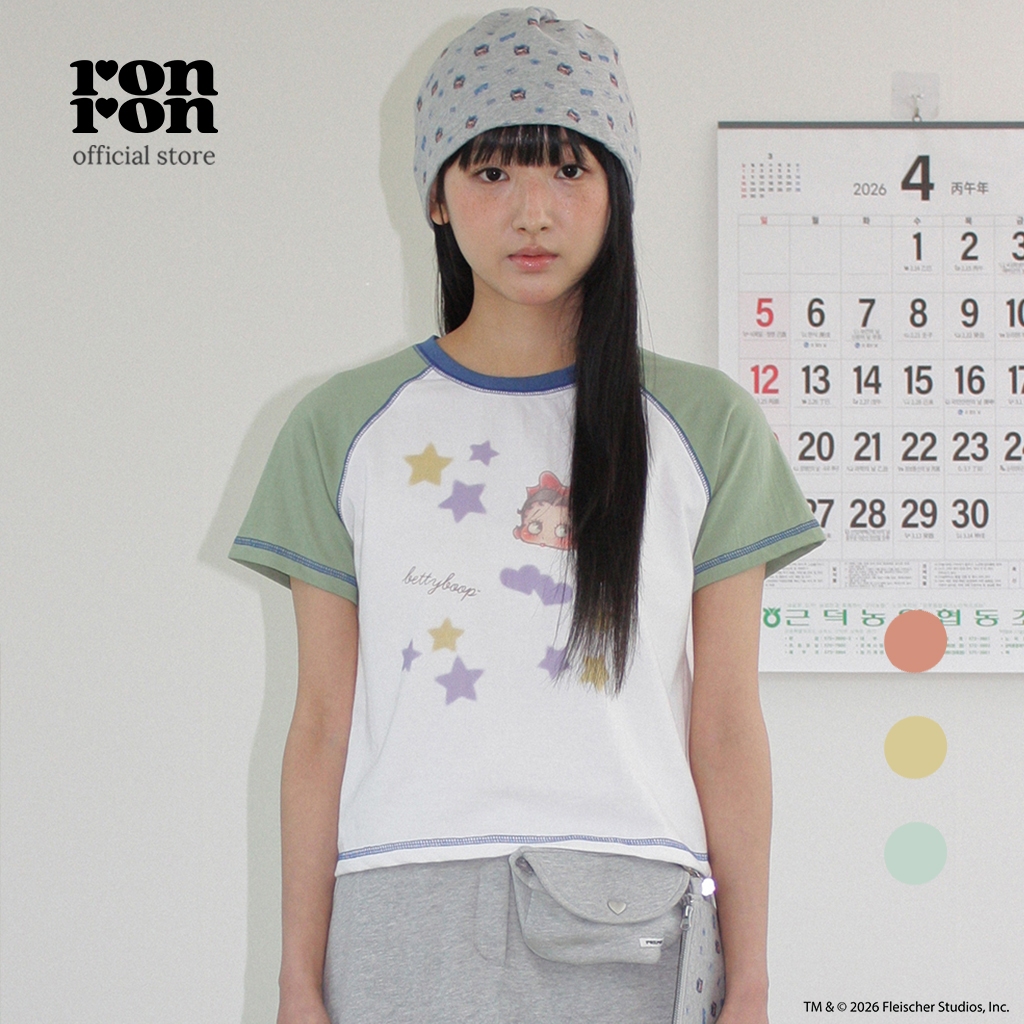 [RONRON] Betty Boop Mini Star Stitch Raglan T Shirt / 3colors