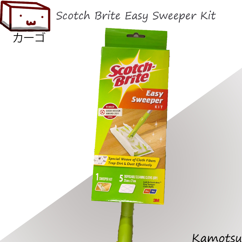 3M Easy Sweeper Kit พร้อมผ้าเช็ดทําความสะอาดแห้ง น้ํายาถูพื้นฝุ่น [Kamo]