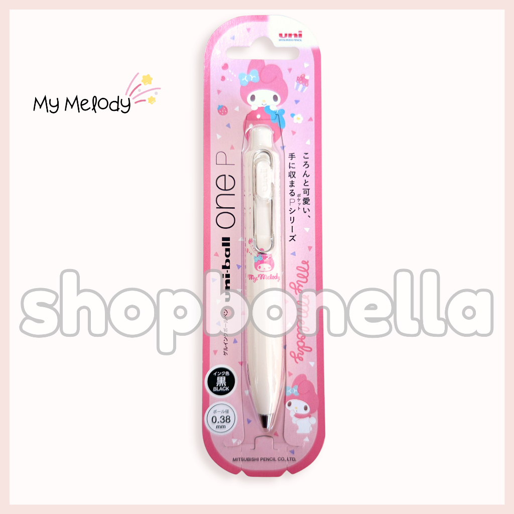 สต็อกพร้อม | ปากกาลูกลื่น Sanrio Uni-ball One P Heart Kyun Design My Melody 0.38 มม.