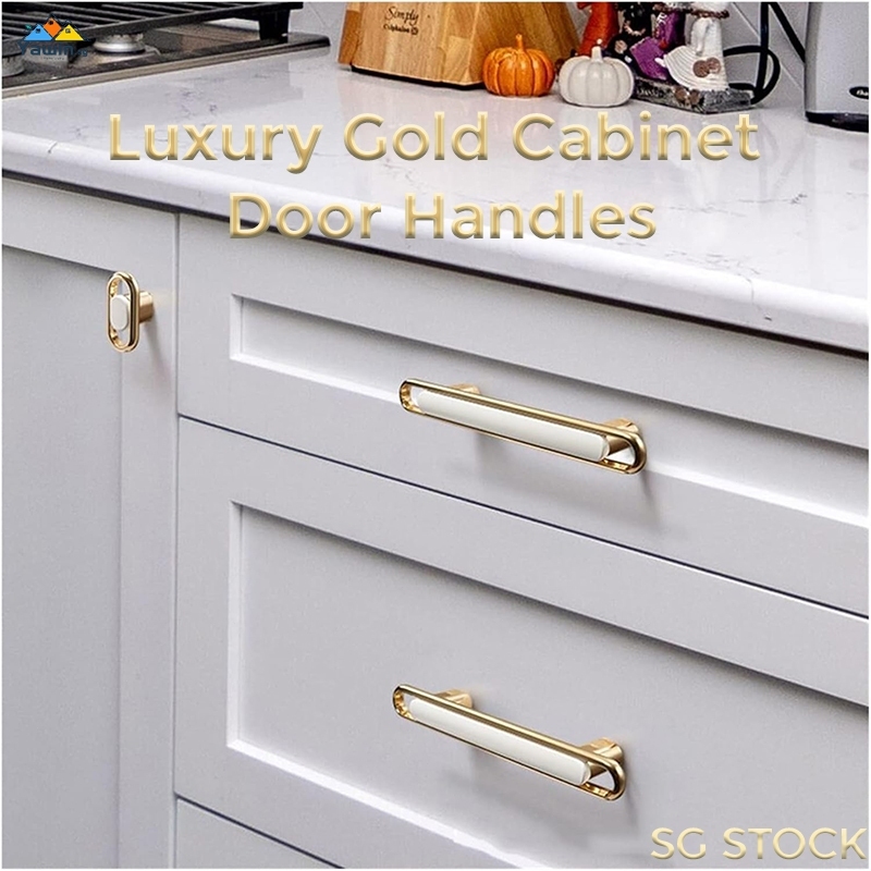 {SG}ล็อคประตู Luxury Gold เฟอร์นิเจอร์จับตู้ครัวประตู Dresser ลิ้นชัก