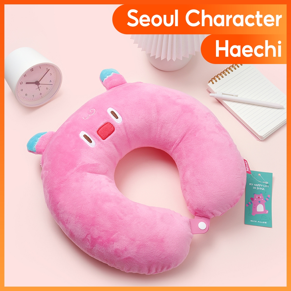 [Korea_Seoul Character] DDP Design Store Seoul Character Haechi Plush Travel Neck Pillow Soft Ergono