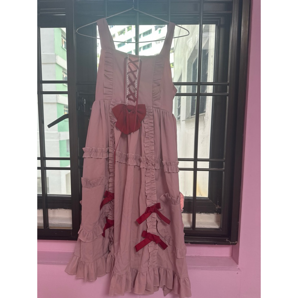 Brand new คอสเพลย์ / Lolita pinky sweet dress PTP 76 cm ยืดได้ถึง 95 cm