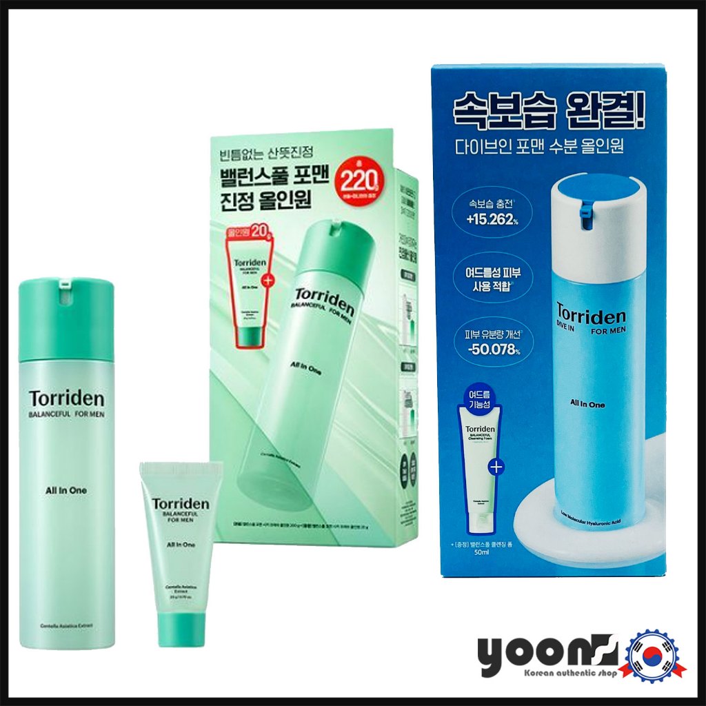 [Torriden] Dive-in for Men Low Molecular Hyaluronic Acid / Balanced Cica All-in-One 200g (+ Gift)_จากเกาหลี