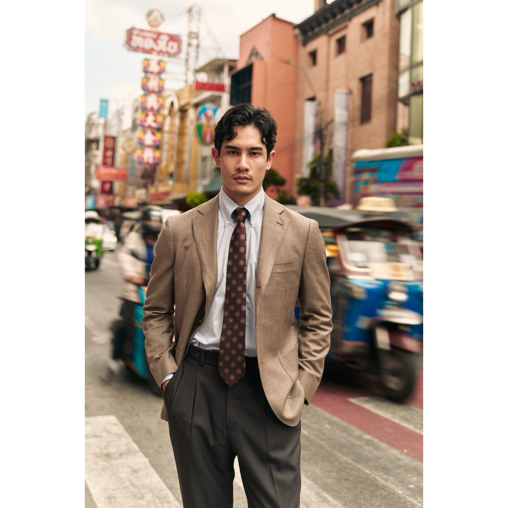 The Finery - Soft Tailoring Jacket เสื้อสูท Blazer สีน้ำตาล Brown Check | Half Canvas | 1/4 Lining | ผ้า Wool 100%
