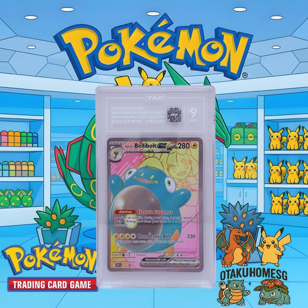2025 Pokémon Ionos Bellibolt ex SVP 194 Scarlet & Violet Black Star - Ultra TAG Mint 9 not Psa