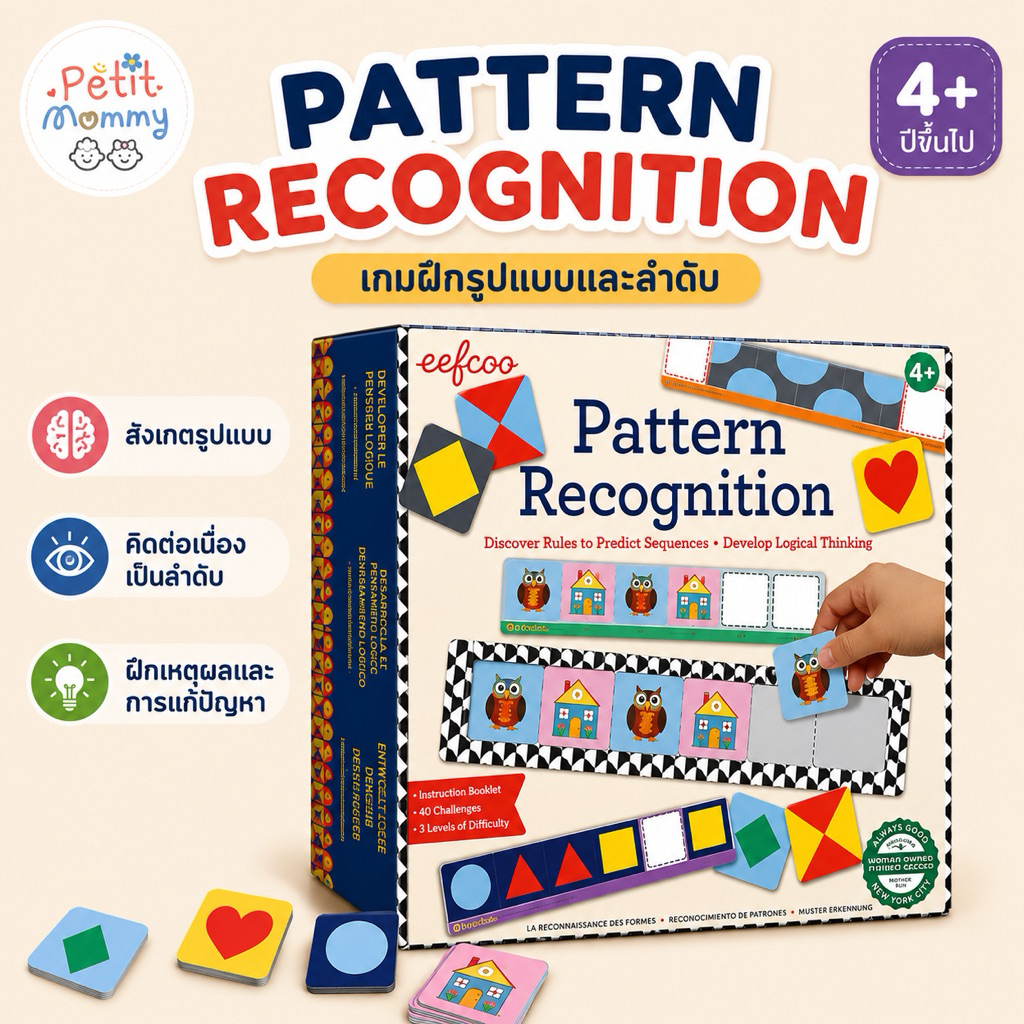 พร้อมส่ง! Pattern Recognition เกมฝึกรูปแบบและลำดับ ของเล่นเสริมพัฒนาการเด็ก 4 ขวบขึ้นไป ฝึกอนุกรม เส