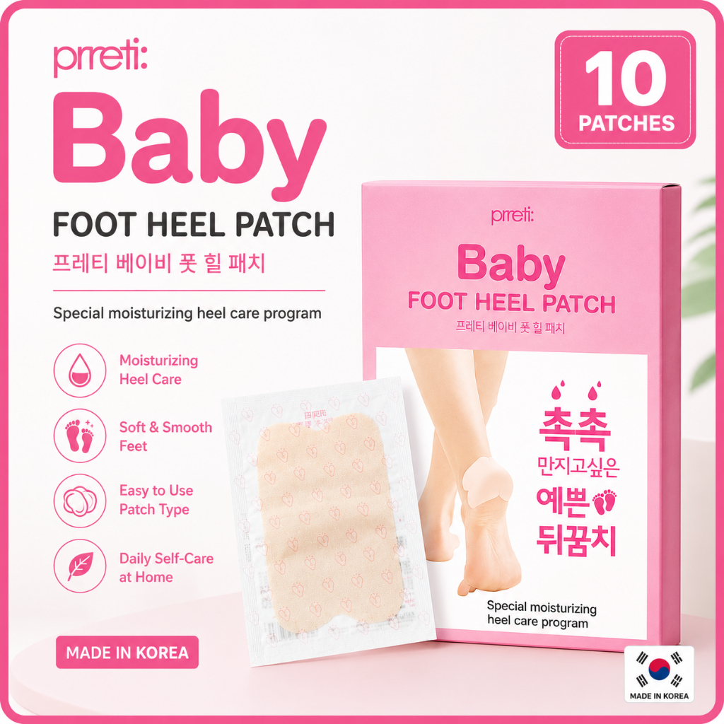 [Prreti] Baby Foot Care Heel Patch 10 ชิ้น Moisturizing Hydrogel Heel Mask Soft Heel Care เกาหลี