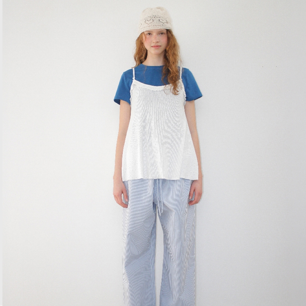 [RONRON] Stripe Check Panel Comfort Pants / 2colors — صورة 8