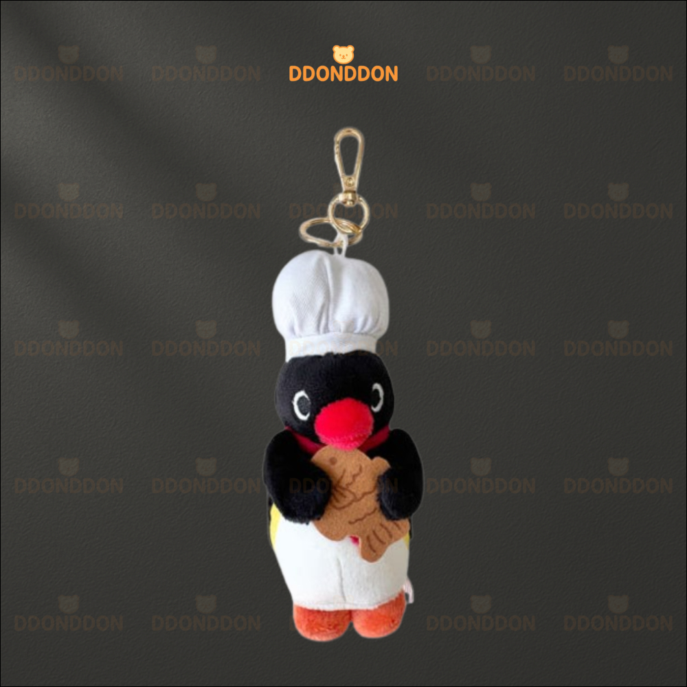 🇰🇷 พวงกุญแจตุ๊กตา Pingu Pinga Chef ของแท้เกาหลี 10 ซม. + การ์ดสุ่ม