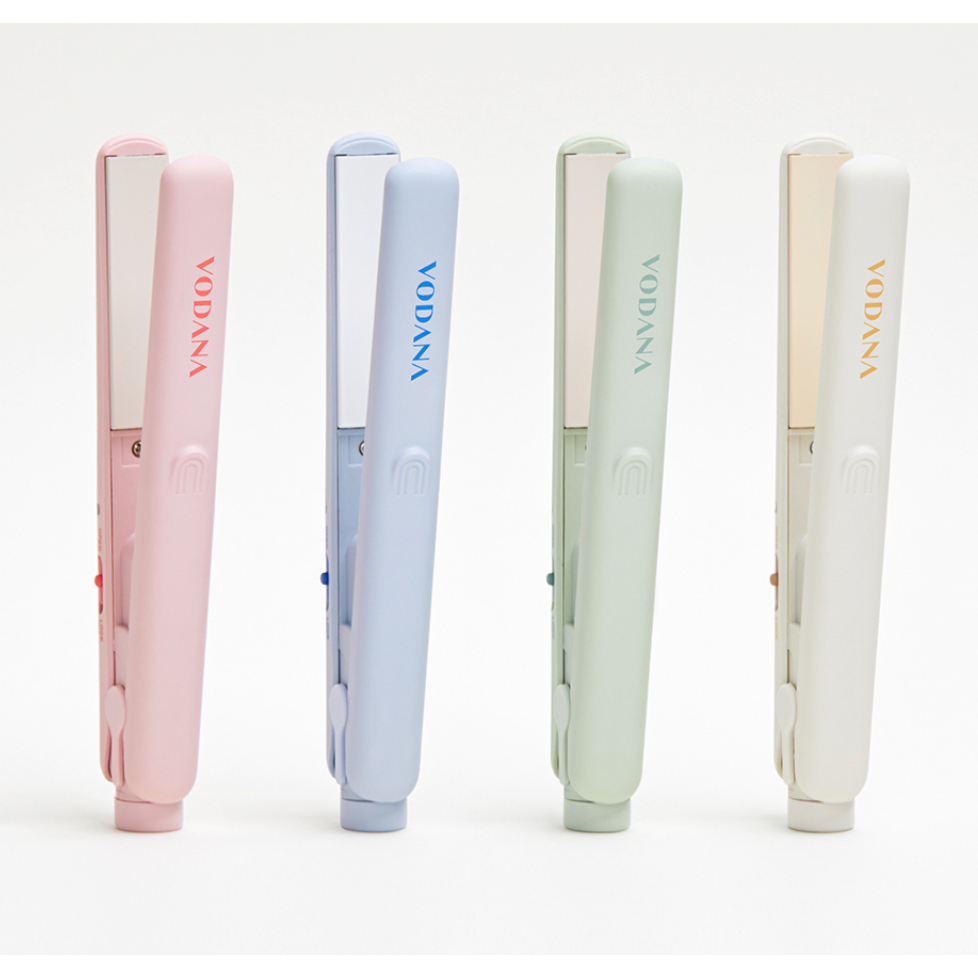 VODANA Pocket Mini Flat Iron, เตารีดยืดผมสําหรับเดินทาง, รวมกระเป๋า, น้ําหนักเบาขนาดเล็ก