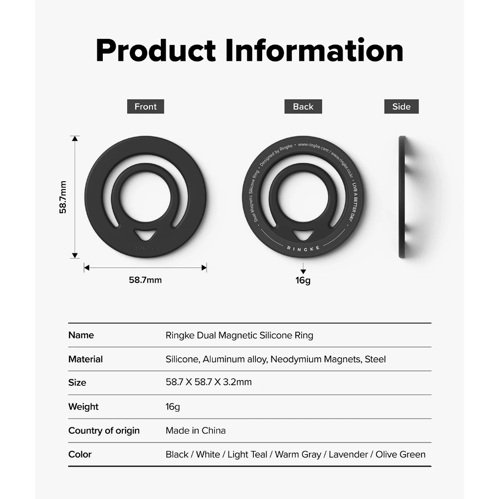 Ringke Dual Magnetic Silicone Ring สำหรับสมาร์ทโฟนและอุปกรณ์เสริมอื่นๆ thumbnail 9