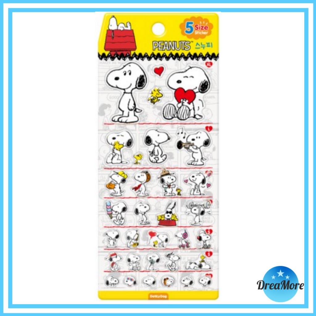 SNOOPY PEANUTS 5 Size Sticker / PVC Deco Sticker