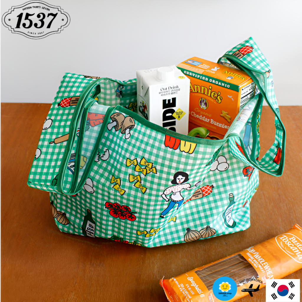 [1537] กระเป๋าจ่ายตลาด (3 แบบ) กระเป๋าช้อปปิ้ง นิเวศน์ แบบพับได้