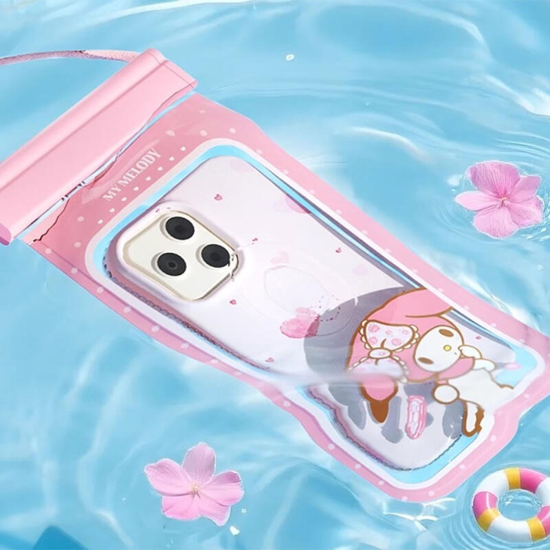 Sanrio Character กระเป๋าใส่โทรศัพท์กันน้ํา IPX8 กระเป๋าแห้งหน้าจอสัมผัสพร้อมสายคล้องคอ