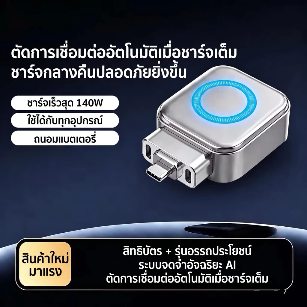 X-01 อะแดปเตอร์ชาร์จเร็ว 140W Type-C ตัดการชาร์จอัตโนมัติ เมื่อแบตเตอรี่เต็ม หัวชาร์จเร็ว สำหรับมือถือ ไอโฟน แอนดรอยด์