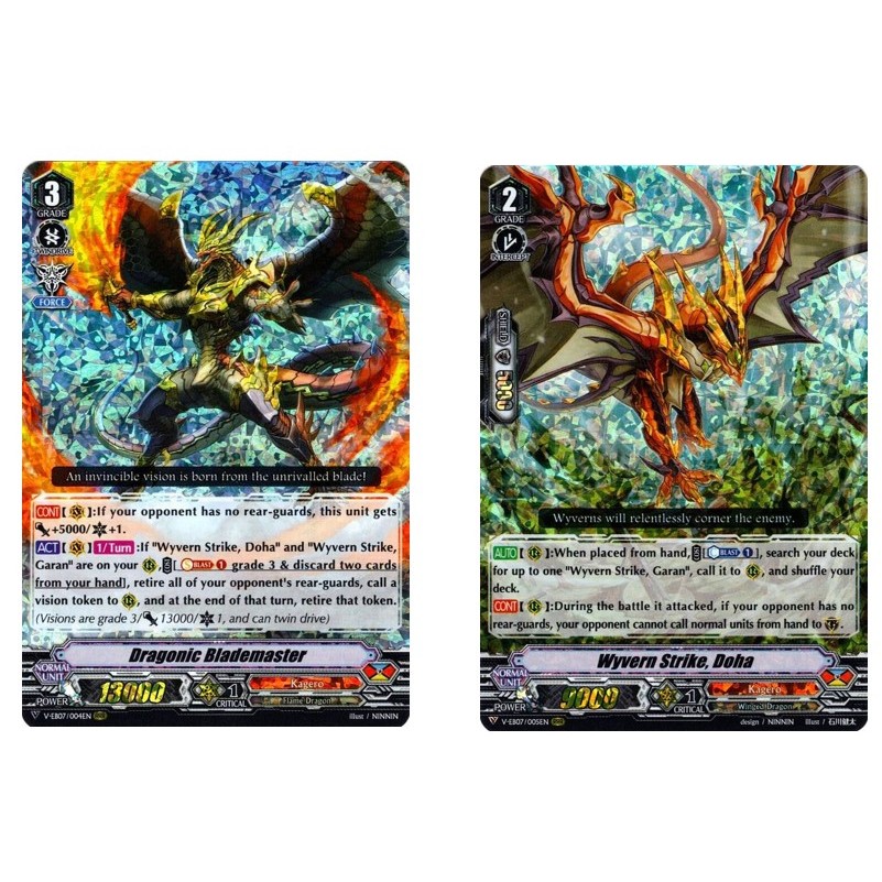การ์ดแวนการ์ดภาษาอังกฤษ Dragonic Blademaster V-EB07/004EN RRR /Wyvern Strike, Doha V-EB07/005EN - RR