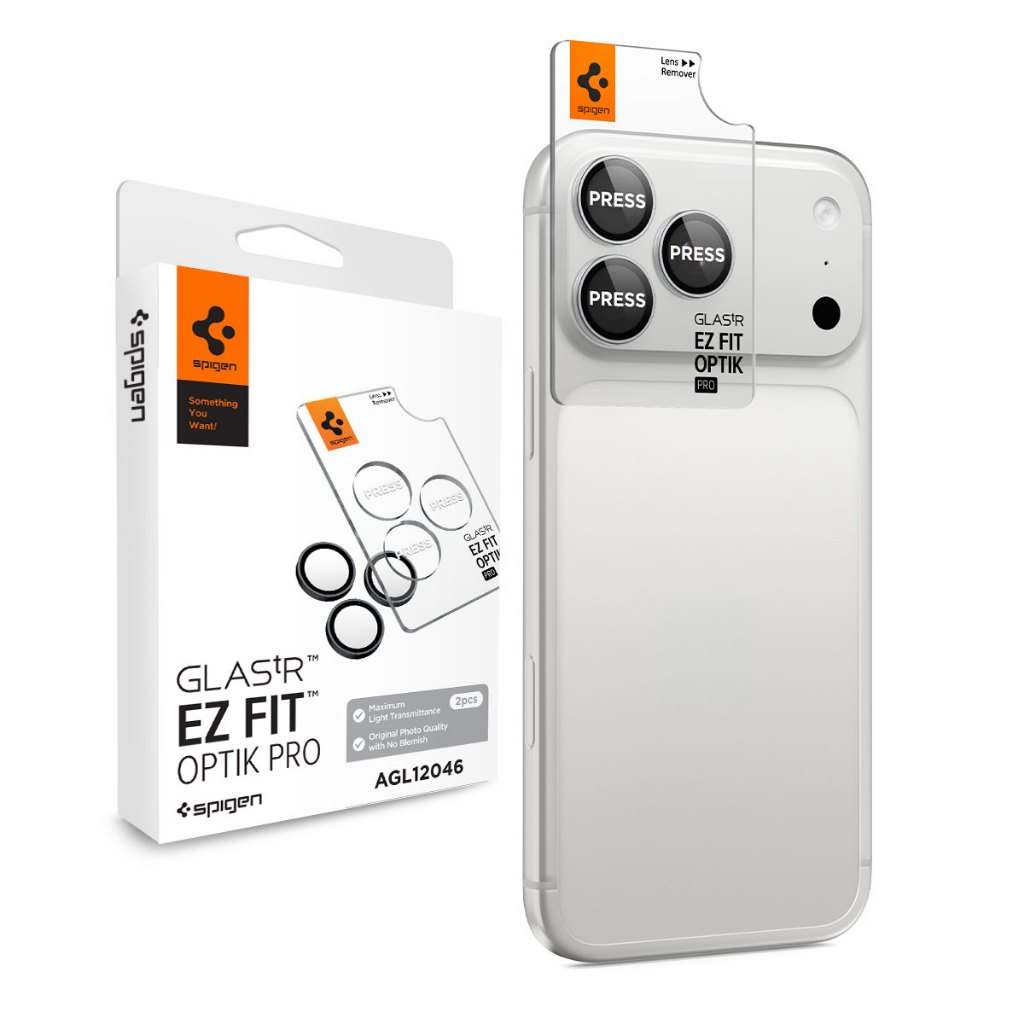 ชุดฟิล์มกระจกกันรอยเลนส์กล้อง 2 ชิ้น iPhone 18 Pro Max 18 Pro Glas.tR EZ Fit Optik Pro Spigen - ความ