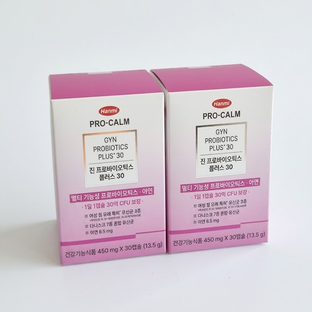 Hanmi Pro-Calm Womens Gyn Probiotics Plus 30 x 2 กล่อง (60 แคปซูล) - 3B CFU รับประกัน Daily Inner Ba