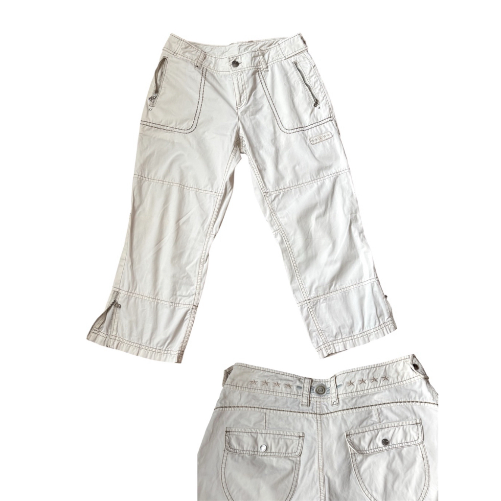 BOGNER white capri women's pants waist31 cute y2k silver details  secondhand