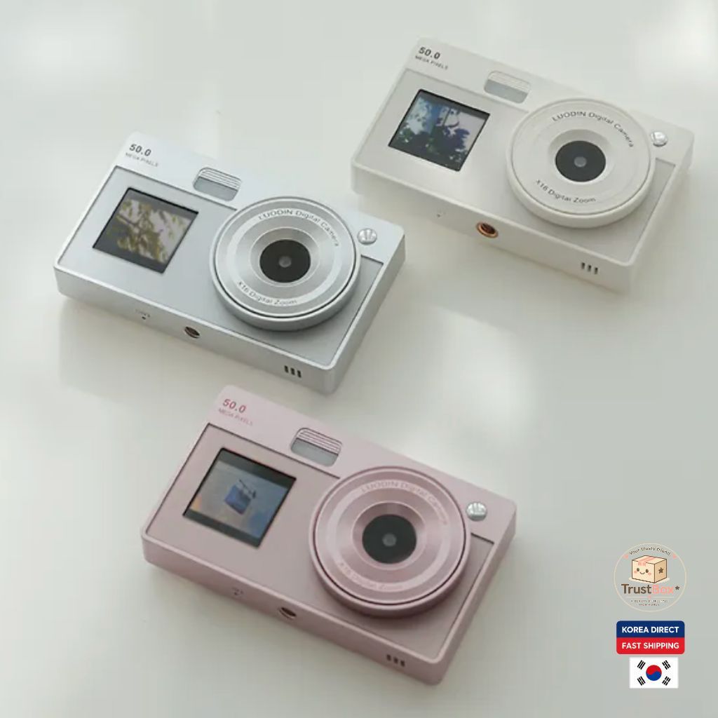 [ของแท้ 100%] LUODIN Retro Digital Camera Dual LCD Selfie Camera 48MP 1080P Video 16X Zoom Compact V