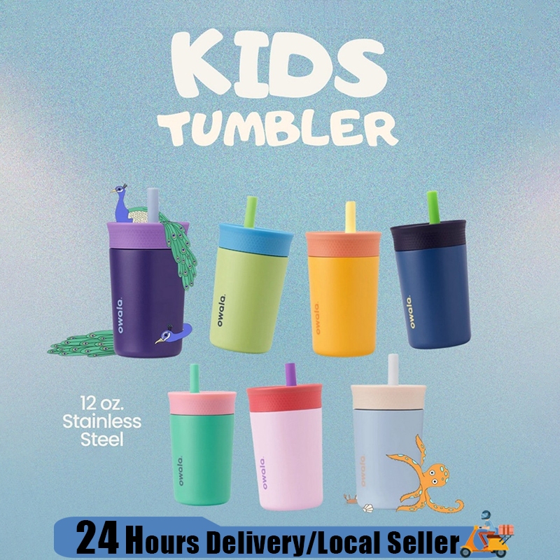 Owala Kids Tumbler 12oz Tumbler พร้อมหลอดยืดหยุ่น