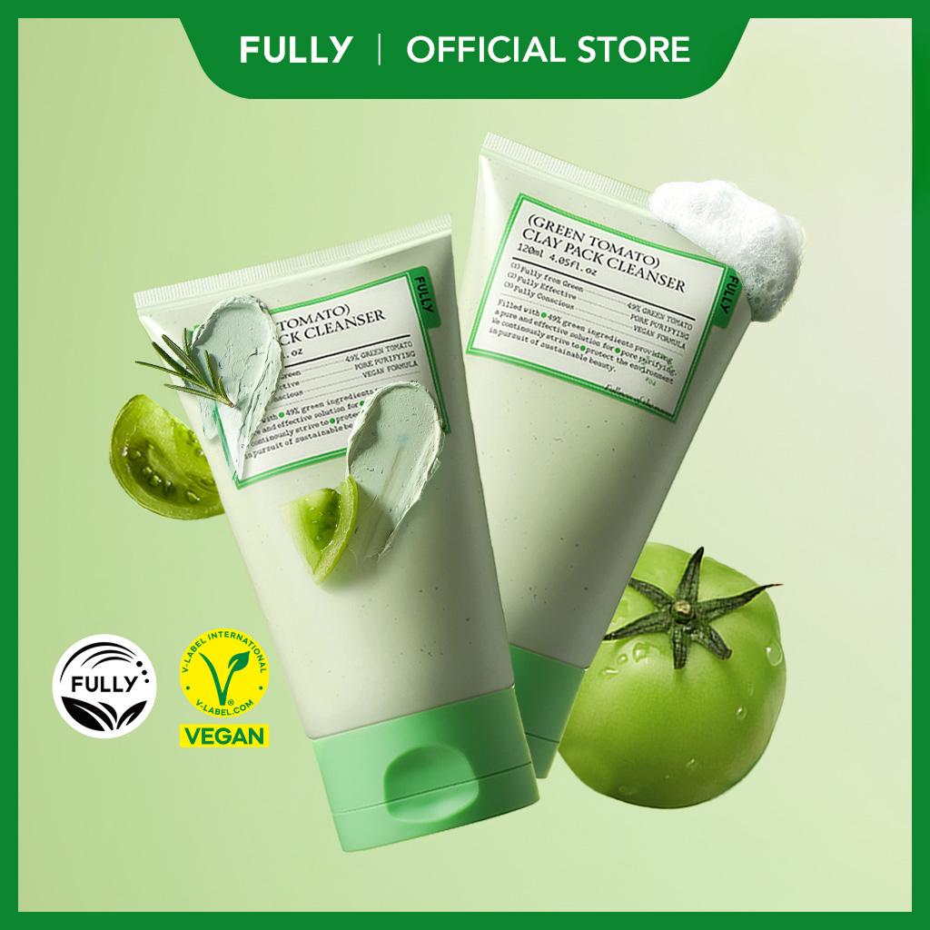 [FULLY Official] COMBO Green Tomato Clay Pack Cleanser 120ml x 2ea