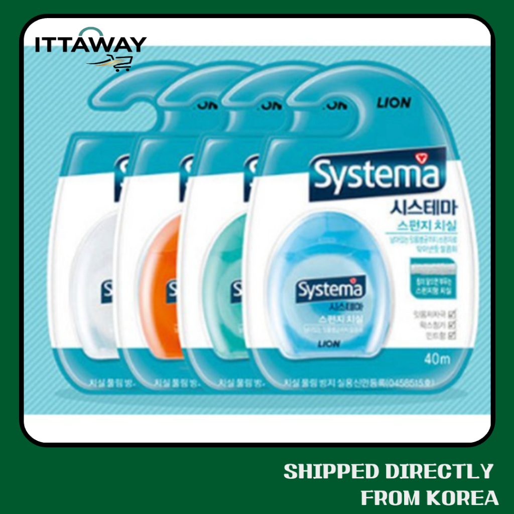 [Lion Systema] ไหมขัดฟันแบบฟองน้ําขยาย (สีสุ่ม) | ไฟเบอร์ขยายอ่อนโยน ตาข่าย 3ง ทนตา รสแว็กซ์มิ้นต์