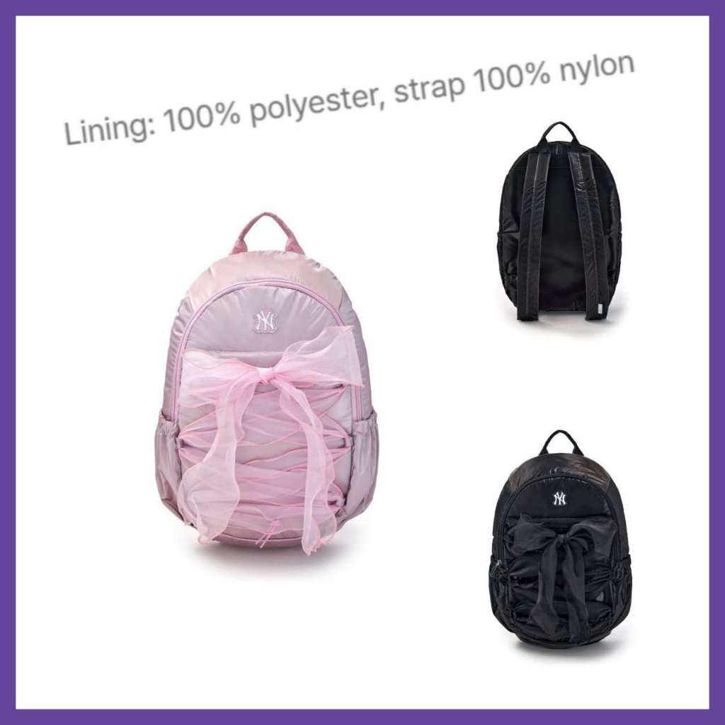 [ML2] 7FBKB065N Girls Lightweight Ribbon Backpack NY Yankees Kids Bag