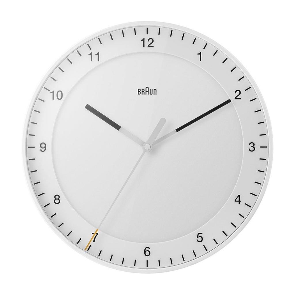 BRAUN NA65BC17W นาฬิกาแขวนเงียบ สไตล์โมเดิร์น Bauhaus สีขาว ขนาดเส้นผ่านศูนย์กลาง 30 ซม.