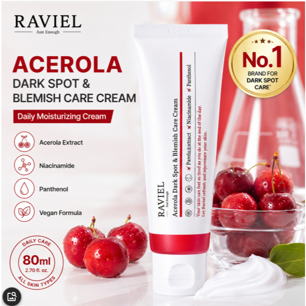 RAVIEL Acerola Face Cream 80ml Daily Moisturizing Cream