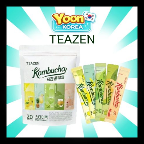 [TEAZEN] Kombucha Starter Pack 20 Sticks + Lemon, Pineapple, Shine Muscat, Plum, Yogurt Authentic K-