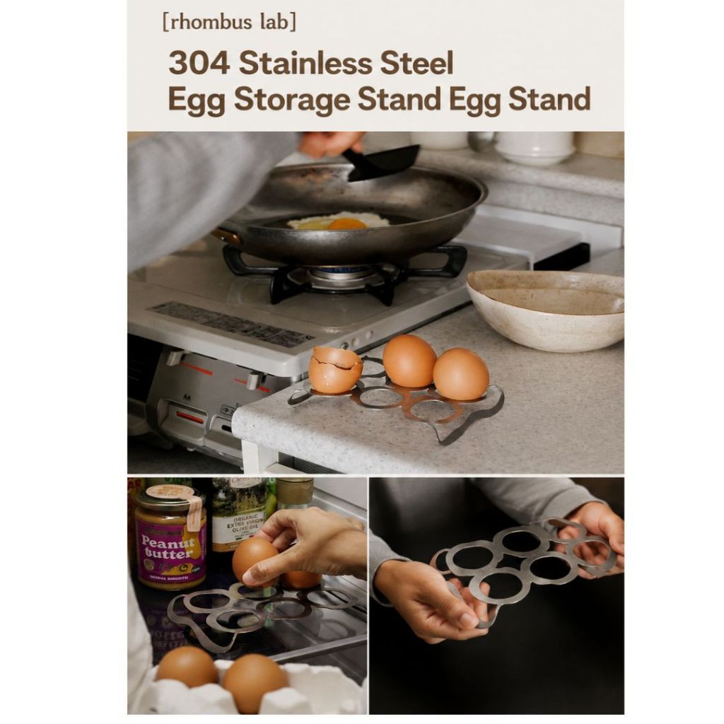 [rhombus lab] 304 Stainless Steel Egg Storage Stand Egg Stand /6 hole egg stand rack /จัดส่งจากเกาหล