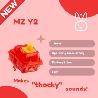 MZ Y2 Thacky Linear Switches คีย์บอร์ดแบบกลไกแบบกําหนดเอง Hotswap