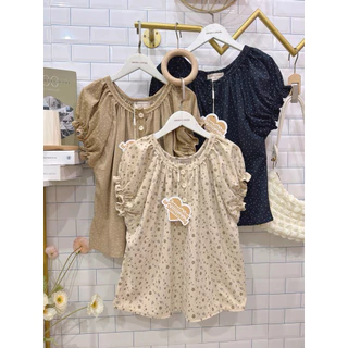 เสื้อแขนสั้นแขนตุ๊กตา ลายดอกไม้หวาน สไตล์น่ารักน่ารัก B23🎀