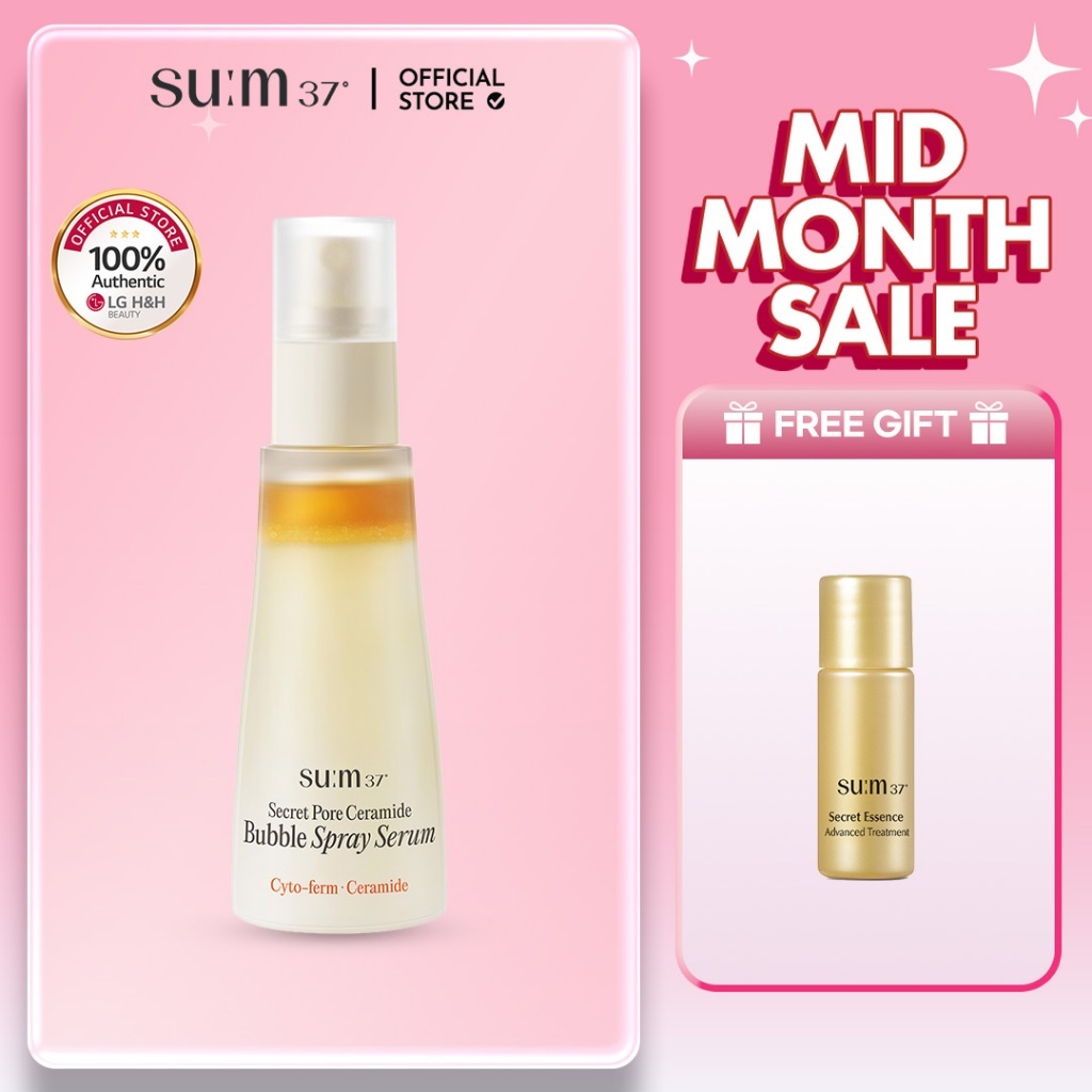 SU:M37 Secret Pore Ceramide Bubble Spray Serum 60ml กระชับรูขุมขน เซรั่มบำรุงผิวแบบสเปรย์ เติมความชุ