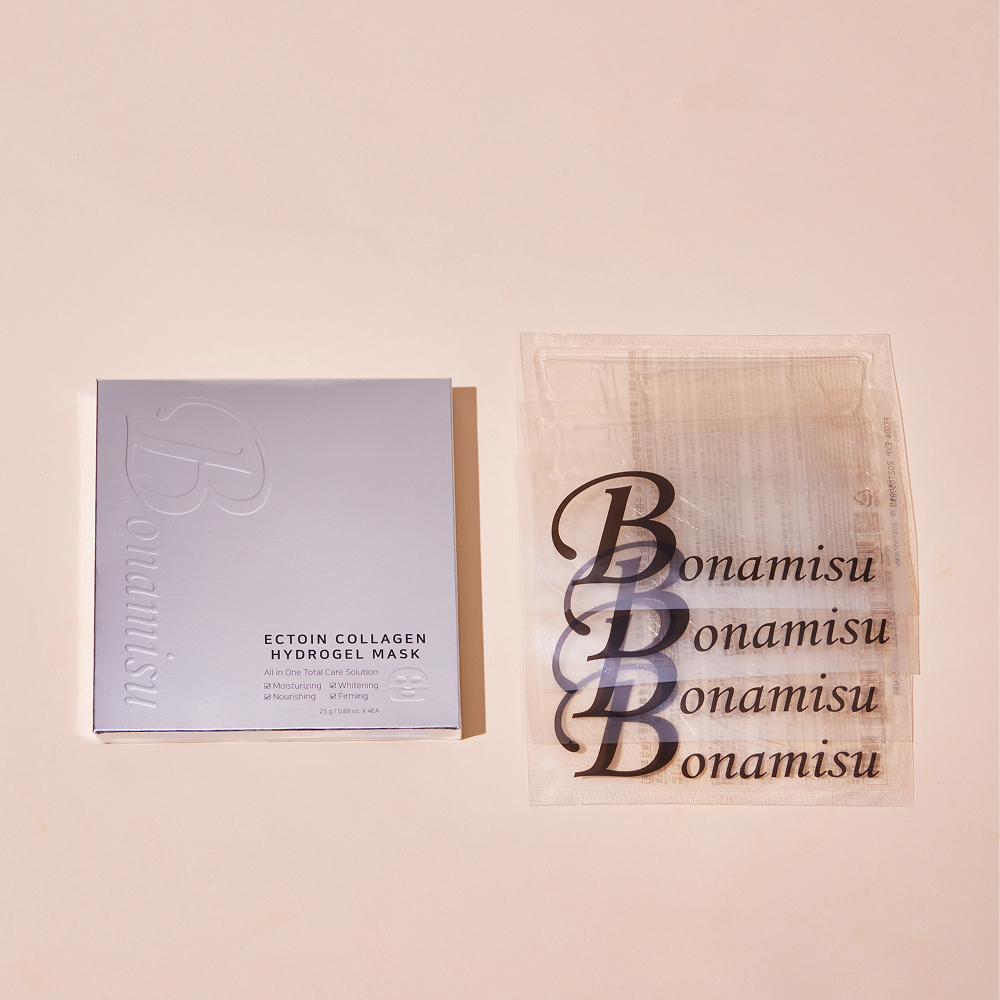 BONAMISU Ectoin Glutathione Collagen Hydrogel Mask 4 แผ่น Moisturizing Firming Hydrogel Face Mask 25