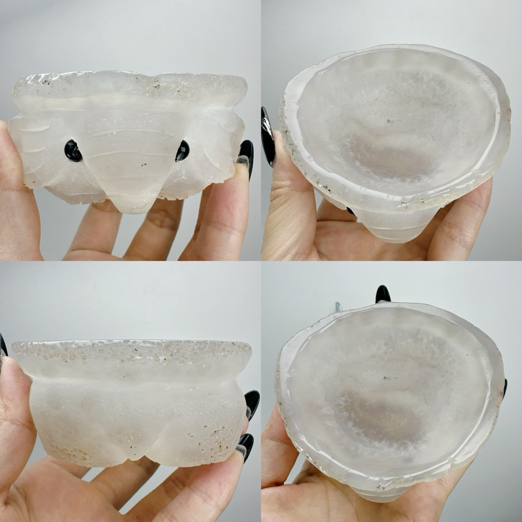 [SG] ธรรมชาติ Agate Hedgehog ชามคริสตัลแกะสลัก Moss Agate Chalcedony เครื่องประดับถาด Feng Shui Home